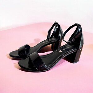Steve Madden Girls J-Carrson Black Patent Block Heel Sandals Size 5 Youth
